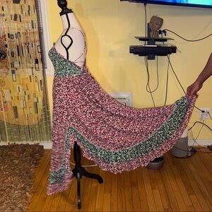 FP Movement by Free People Green and Pink Floral Maxi Dress